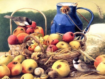 動物 Painting - 鳥とリンゴ